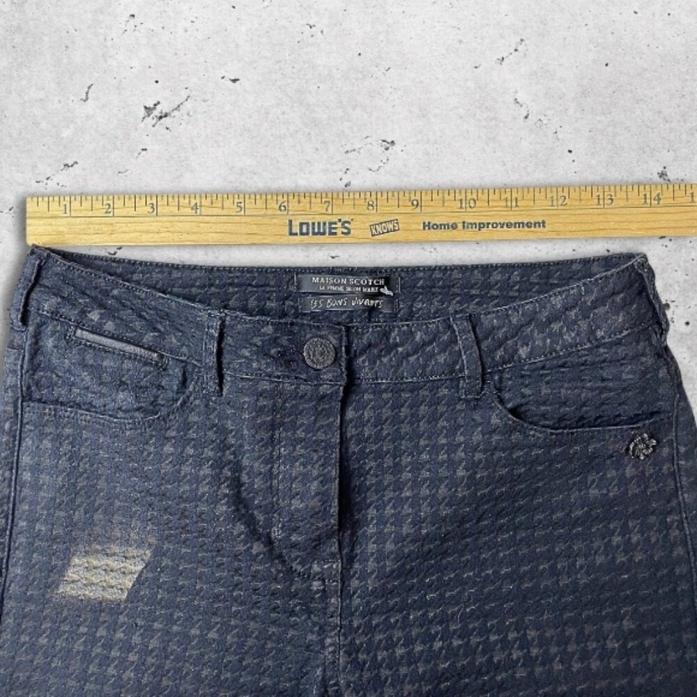 Maison Scotch Jeans Skinny Fit Houndstooth Textured Durable Fabric Black‎ W 27 - Picture 7 of 12